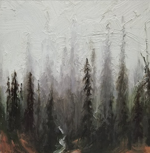 alyssa monks, Trees, 2017, oil on panel, 12 x 12 inches