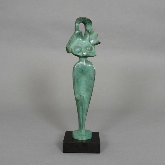 Alexander Archipenko, Egyptian Motif, 1917, bronze with green patina, 13 1/2 x 4 x 2 3/8 inches, Edition 6/12 F