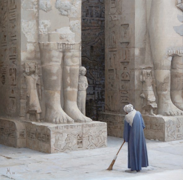 guillermo munoz vera, Egyptian in Egypt II / Egipcio en Egipto II, 2016, oil on canvas mounted on panel, 35 1/2 x 35 1/2 inches