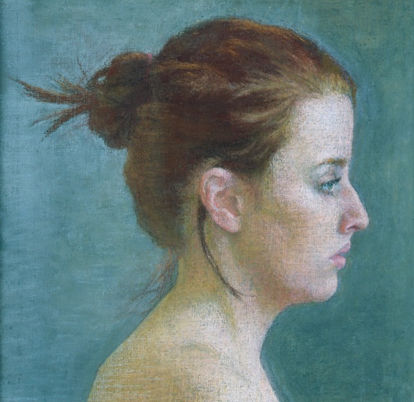 Ellen Eagle Emily in Profile, 2008, pastel on pumice board, 7 1/4 x 7 inches