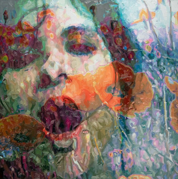 Alyssa Monks, Roar, 2019, oil on linen, 36 x 36 inches