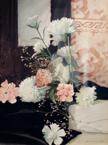 Stow Wengenroth, Pink and White Carnations, nd, watercolor, 16 x 11 1/2 inches