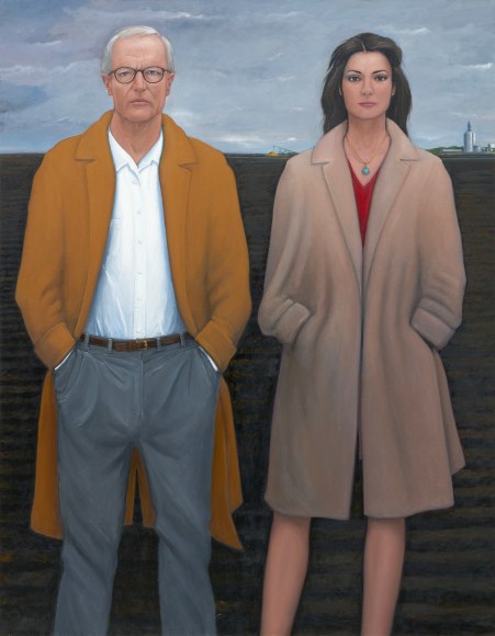 William Beckman,Overcoat 4, 2017-22, oil on canvas, 100 x 78 inches