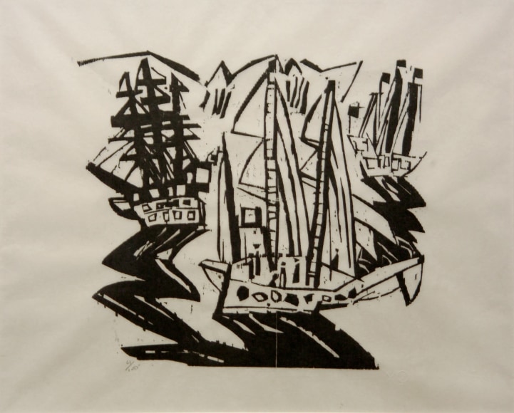 Lyonel Feininger, Ship, 1919 woodcut, printed c. 1960 9 7/8 x 9 3/8 inches Edition 61/100