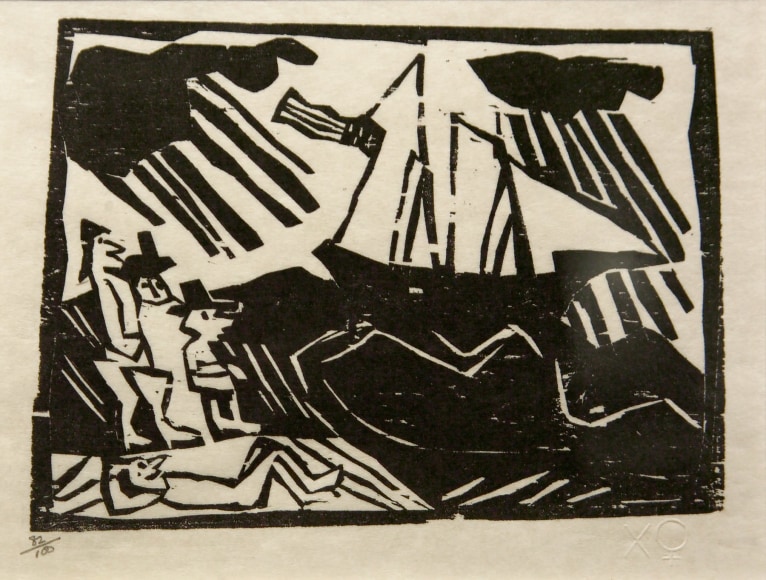 Lyonel Feininger, Yacht Race, 1918, woodcut, printed c. 1960, 5 1/2 x 7 1/2 inches