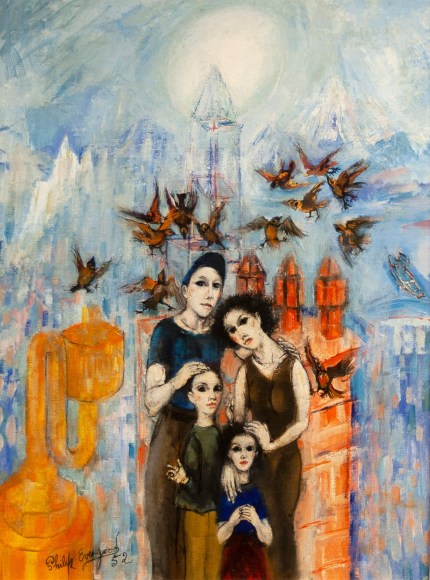Philip Evergood, Seeking a Future, 1952, oil on canvas, 23 1/2 x 17 1/2 inches