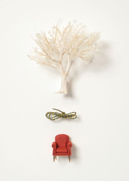 Parts for a Swing, 2008, Japanese paper construction, 20 3/4 x 16 1/2 x 3 1/4 inches