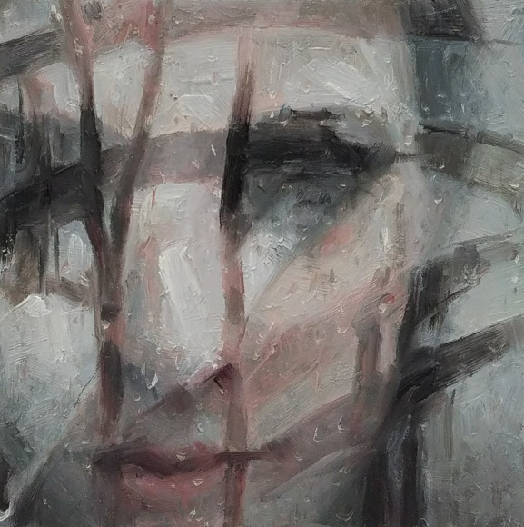 alyssa monks, Closer, 2017, oil on panel, 6 x 6 inches