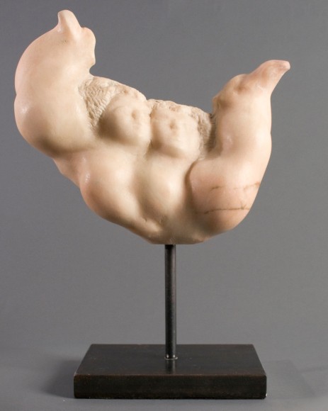 Chaim Gross, Embrace, 1951, pink alabaster, 15 h x 12 1/4 w x 5 ½ d inches at base