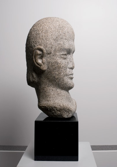 William Zorach, Head of a Boy (Tessim), 1925, granite 16 1/2 inches high (view 3)