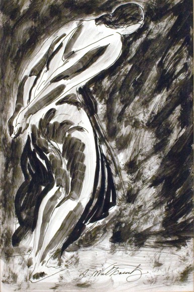 Abraham Walkowitz Dancer Preparing (Isadora Duncan), nd, ink & wash on paper, 14 x 9 inches