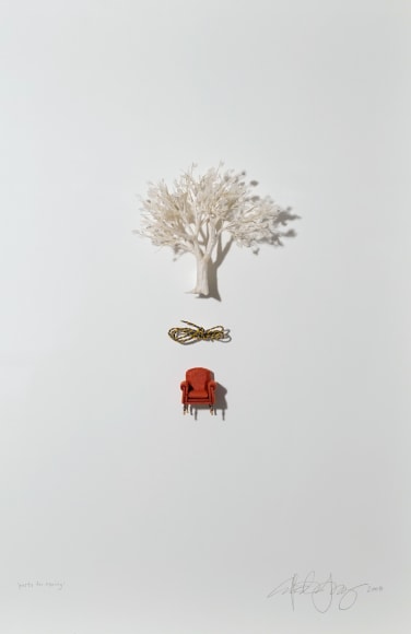 Parts for a Swing, 2008, Japanese paper construction, 20 3/4 x 16 1/2 x 3 1/4 inches