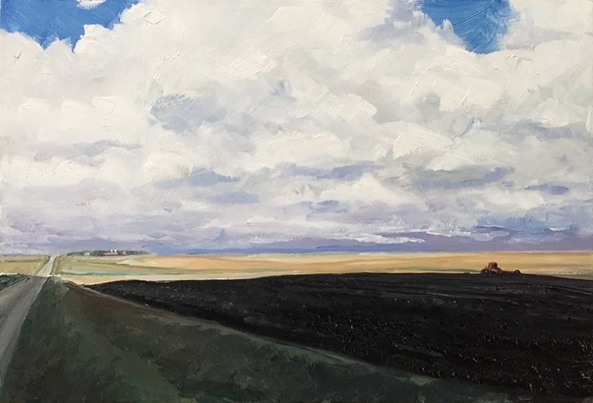 Side Road, 2020, oil on panel, 8 3/8 x 12 1/2 inches