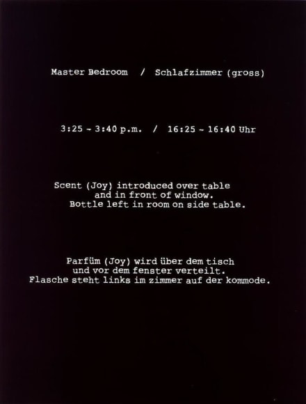  Photostat &nbsp;(Documentation of Perfume installed in Bedroom), 	Peter Hopkins