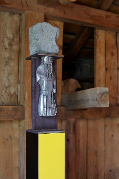  Steven Claydon, H&ouml;lderlin in knapsack, OFFSITE, Rossini&egrave;re, 30 June - 14 September 2014