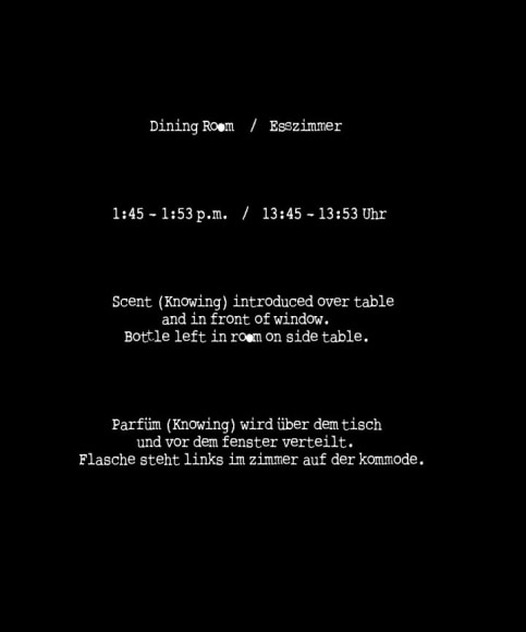  Photostat &nbsp;(Documentation of Perfume installed in Dining Room), 	Peter Hopkins&nbsp;