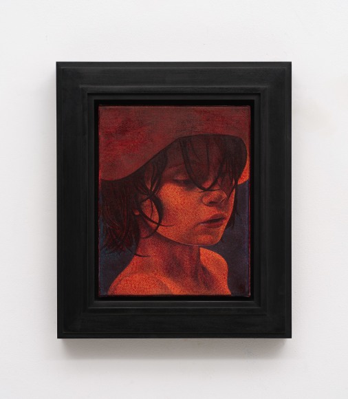 Oliver Osborne, Untitled, 2023, Oil on linen, 30.5 x 24.5 x 2,5 cm / 43.5 x 37.5 x 6 cm (framed)