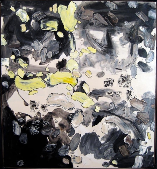  Untitled (Island #3, Double portrait with 96 Abstract Paintings including FedEx Yellow)