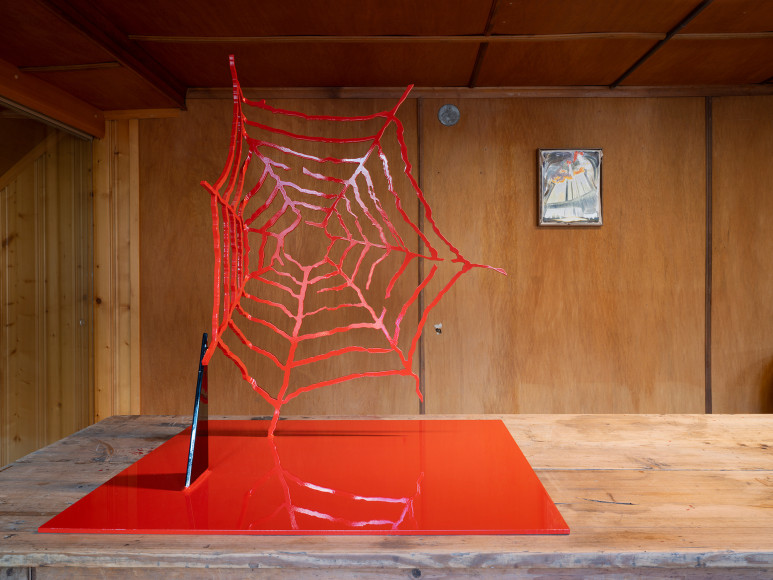 Elise Corpataux and Valentin Carron at the Art Kiosk, Rougemont, Switzerland., Installation View © Julien Gremaud 