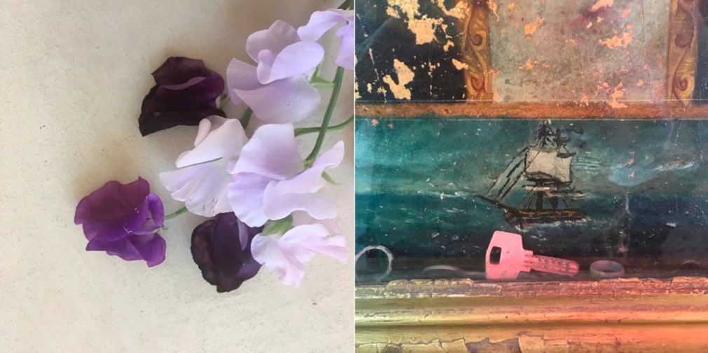 Left: Flowers in Venice, Right: Detail of an Icon in Istambul, photographs taken by Paolo Colombo &nbsp; &nbsp; &nbsp; &nbsp; &nbsp;, &nbsp;