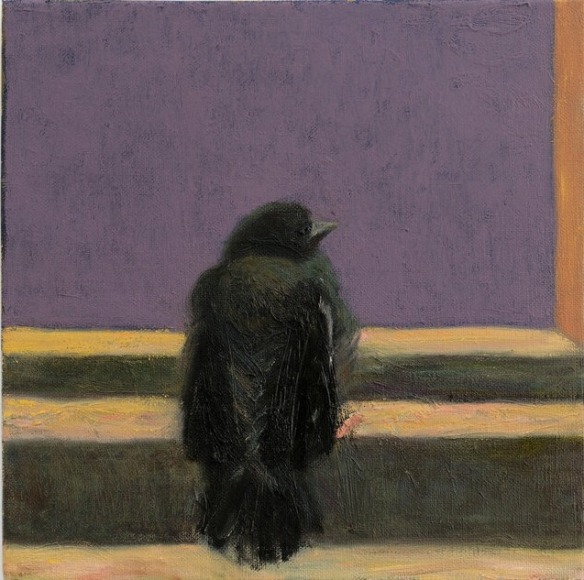 David Horváth, Blackbird, 2023, Oil on Linen, 35 × 35 × 2 cm