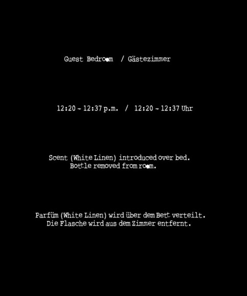  Photostat &nbsp;(Documentation of Perfume installed in Guest Bedroom), 	Peter Hopkins&nbsp;