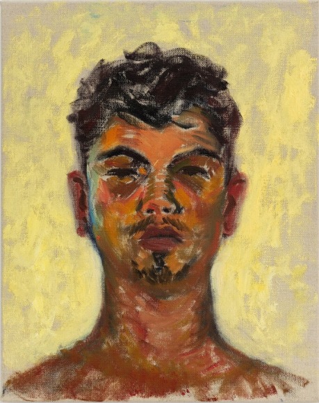 David Horváth, Self-portrait in heaven, 2022, Oil on linen, 50 × 40 × 2 cm