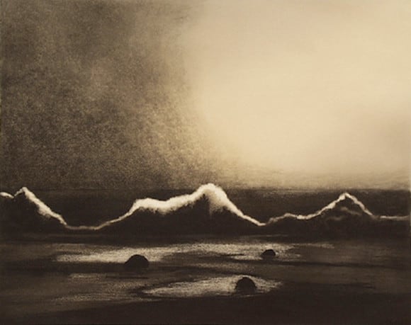 Moon and Three Rocks, 1993, 16 x 20 inches, &nbsp;