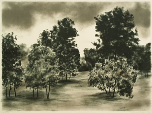 Clearing,&nbsp;1988, color lithograph, 32&nbsp;x 41 inches, &nbsp;