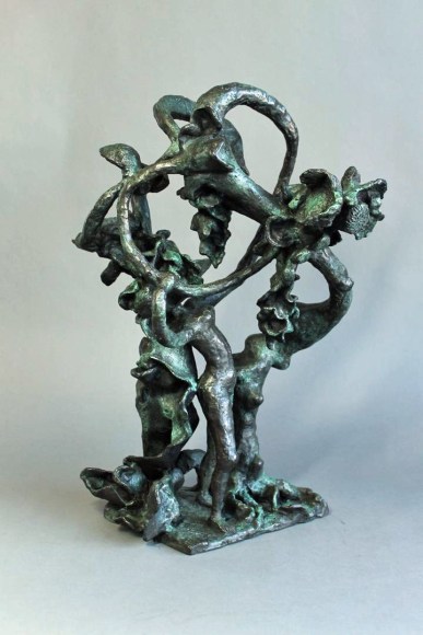 Image of Yulla Lipchitz's abstract bronze sculpture titled &quot;Woman Dancing About Trees.&quot;