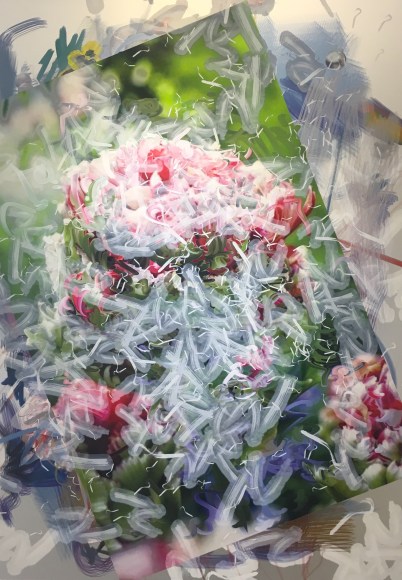 Petra Cortright 426 HEMI "aargh definition""blue trail range", 2019 Digital painting on anodized aluminum