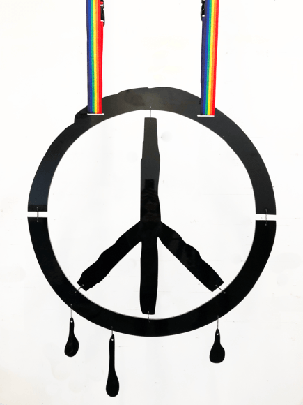 BRINTZ GALLERY_WENDY WHITE_Peace (with drips), 2019_40x36_Unique Art