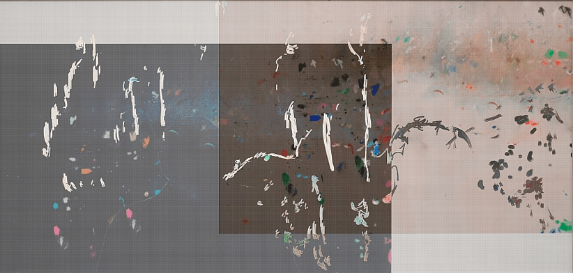 BRINTZ GALLERY, PETRA CORTRIGHT, WOODENCHAIRS&TABLES "The Exorcist III" SUMMERBELL, 2018, Digital painting on Sunset Hot Press Rag paper, 40 by 82 inches, Unique art