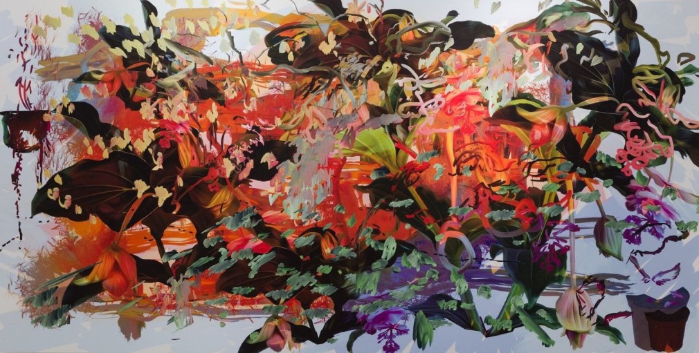 Petra Cortright www.COIFFURE.FR YRTYYUGFGHJ KJKLJJKKLJ, 2018 Digital painting on Anodized Aluminum