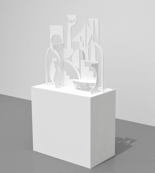 BRINTZ GALLERY, CAROLYN SALAS, Untitled, (Hand with bowl), 2021, 38 x 36 x 16 inches, Unique Art