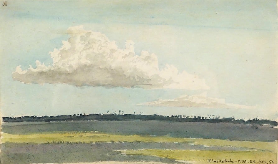 Charles DeWolf Brownell  (1822 - 1909) Flor de Cuba  1859 Watercolor on Paper H 5.25&rdquo; x W 8.5&rdquo; Inscribed Lower Right &ndash; &ldquo;Flora de Cuba - P.M. - S.E. &ndash; Dec. 59&rdquo; Price Upon Request