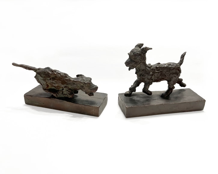Edith Barretto Stevens Parsons American, Walking Terrier and Running Terrier: A Pair of Bookends, n.d.