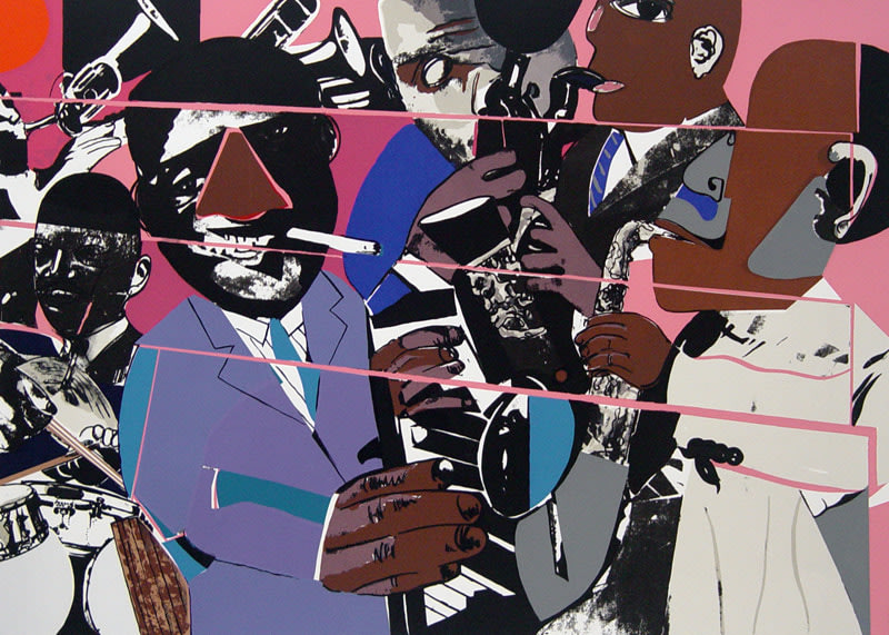 Romare Bearden (1911 - 1988) Jazz II 1980 Silkscreen on Paper H 27&quot; x W 37.5&quot; Signed Lower Right - &quot;Romare Bearden&quot;; Inscribed Lower Left - &quot;A/P&quot;