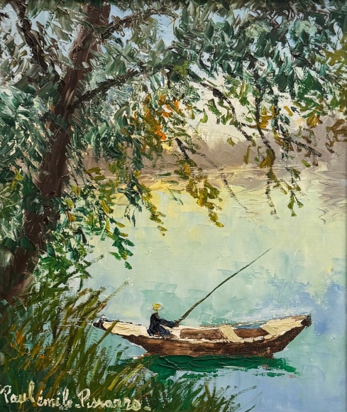 Paul-Emile Pissarro, French Pecheur sur l&rsquo;etang (Fisherman on the Pond), n.d.