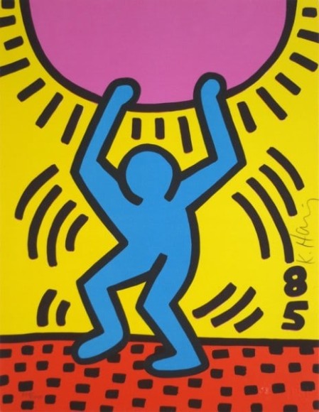 Keith Haring, 1958 - 1990, International Youth Year, 1985, Lithograph, H 11&quot; x W 8.5&quot;, Signed
