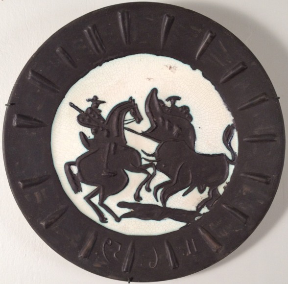 Pablo Picasso, 1881 - 1973, Sc&egrave;ne de Tauromachie, 1959, Ceramic, H 16.5&rdquo; x W 16.5&rdquo;, &quot;MADOURA&quot; Stamp Verso