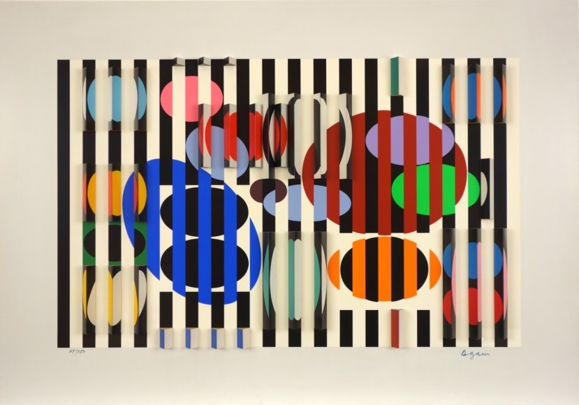 Yaacov Agam, 2+3=4, 1984, Polymorph, H 24.875&quot; x W 35.5&quot;, Signed