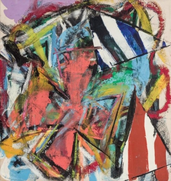 Michael Goldberg, 1924 - 2007, Miniature, Rosemary of My Excessive Pallor, 1993, Oil on Canvas, H 22.25&rdquo; x W 21.25&rdquo;, Signed, Dated and Titled Verso