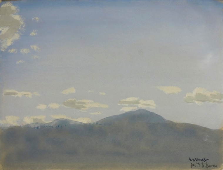 Arthur Bowen Davies, The Alps, 1925, Watercolor and Gouache on Paper, H 9.375&quot; x W 12.125&quot;, Estate Stamp Lower Right