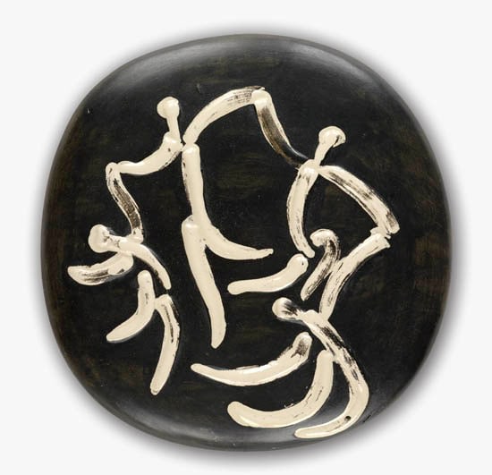 Pablo Picasso, 1881 - 1973, Four Dancers, 1956, Ceramic Plaque, H 9.875&rdquo; x W 9.875&rdquo;, &quot;Madoura Plein Feu&quot; and &quot;Empreinte Originale de Picasso&quot; stamps