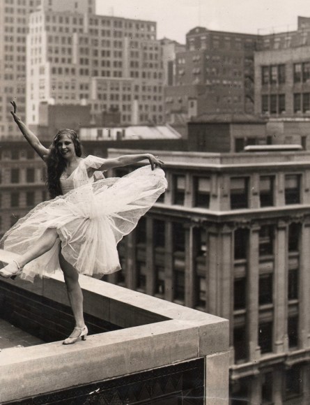 31. Underwood and Underwood, Maria Gambarelli and Roxy Ballet Girls Find Studio Too Hot - Rehearse on Roof of French Building, 1927