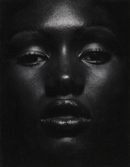 Anthony Barboza, Grace Jones, ​c. 1970. Close up of the subject's face looking into the camera.
