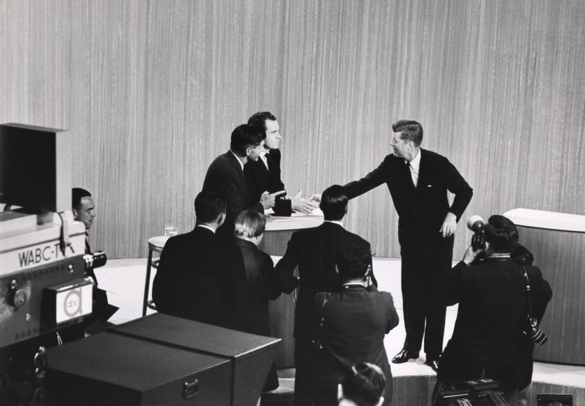 19. Joe Scherschel (1921-2004), John Kennedy and Richard Nixon shake hands prior to the first of their four televised debates&nbsp;(Variant, Oct. 10, 1960 Issue, p. 30), 1960