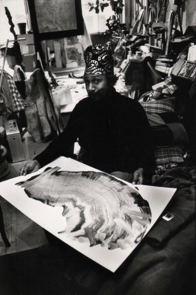 27.&nbsp;Anthony Barboza (African-American, b. 1944), Adger Cowans, Kamoinge Member, at His Studio, West Broadway, NYC, c. 1970s