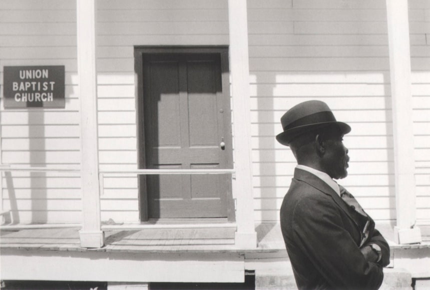 29. Jeanne Moutoussamy-Ashe&nbsp;(African-American, b. 1951),&nbsp;Man in Front of Union Baptist Church, South Carolina, 1978